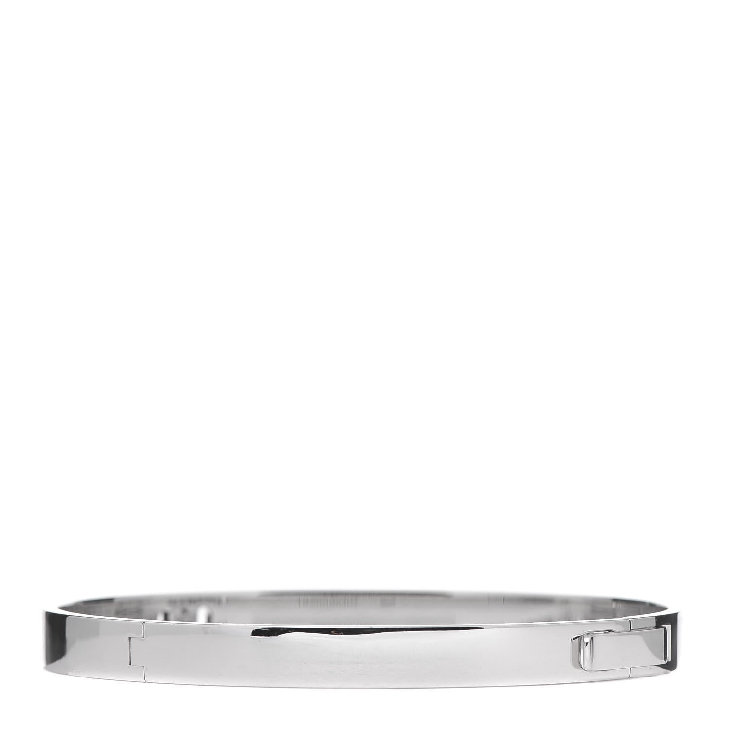 Hermes 18K White Gold Diamond PM H D'Ancre Bracelet SH 3 of 5