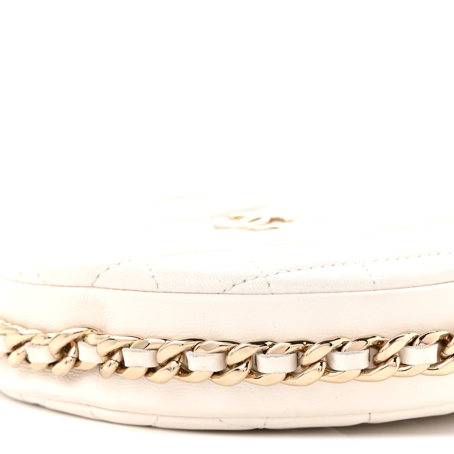 Chanel Lambskin Quilted Chain Around Pouch Hobo White 10 of 10