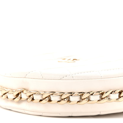 Chanel Lambskin Quilted Chain Around Pouch Hobo White 10 of 10