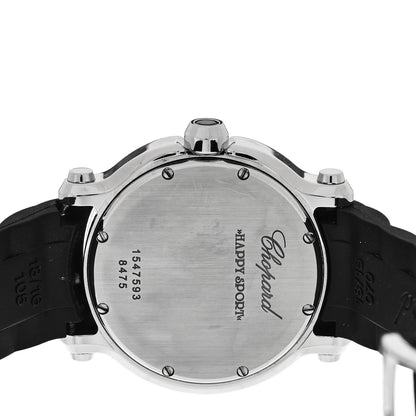 Chopard Stainless Steel Rubber 3 Diamond 36mm Happy Sport Quartz Watch Black 4 of 5