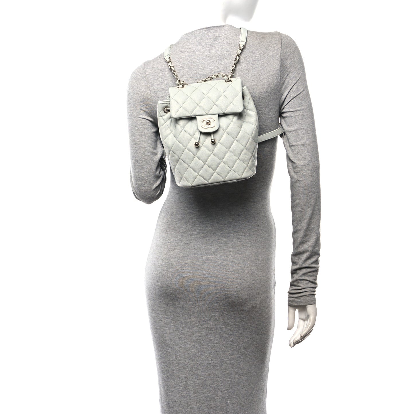 Caviar Quilted Mini Urban Spirit Backpack Light Blue