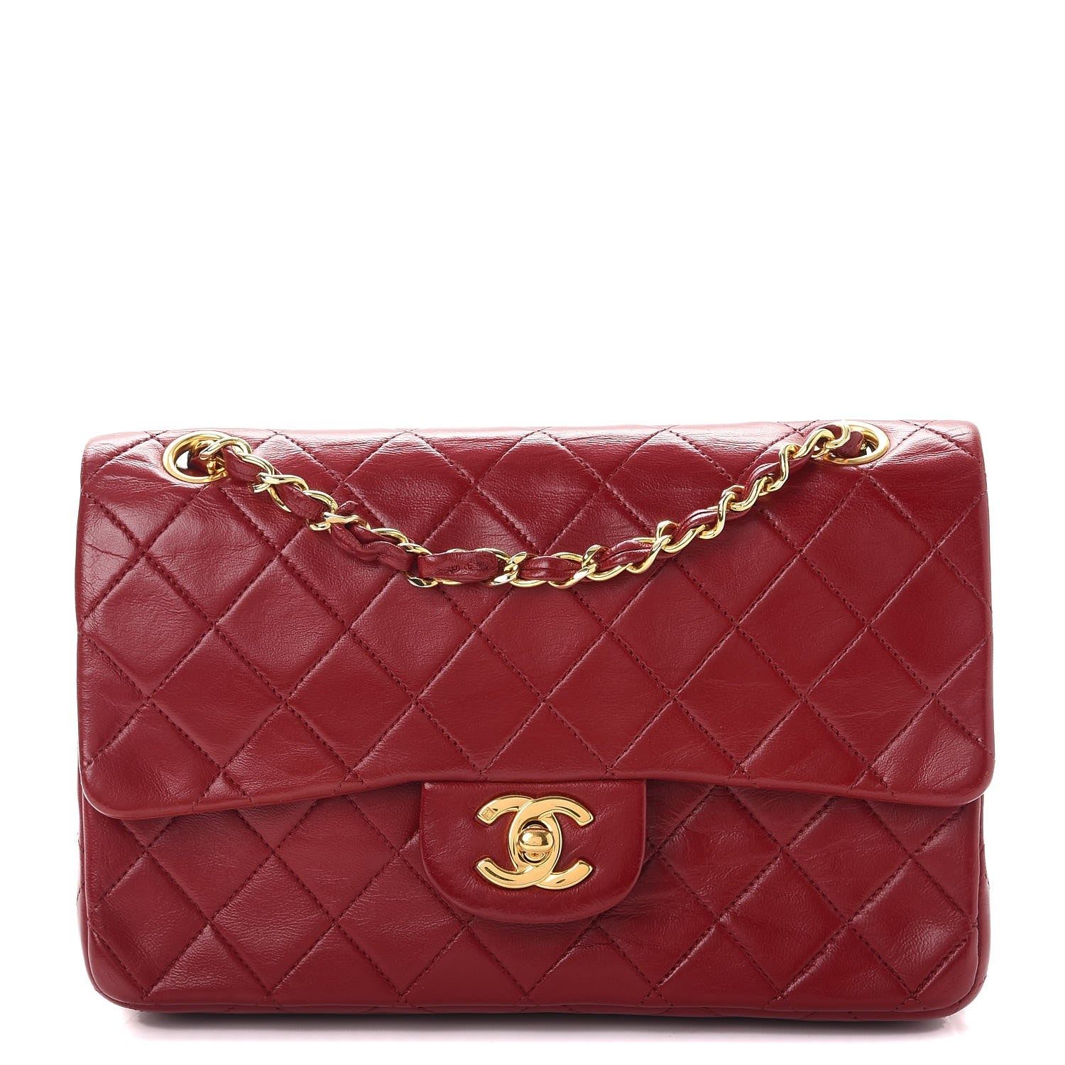 Chanel Lambskin Quilted Small Double Flap Red 1 of 9