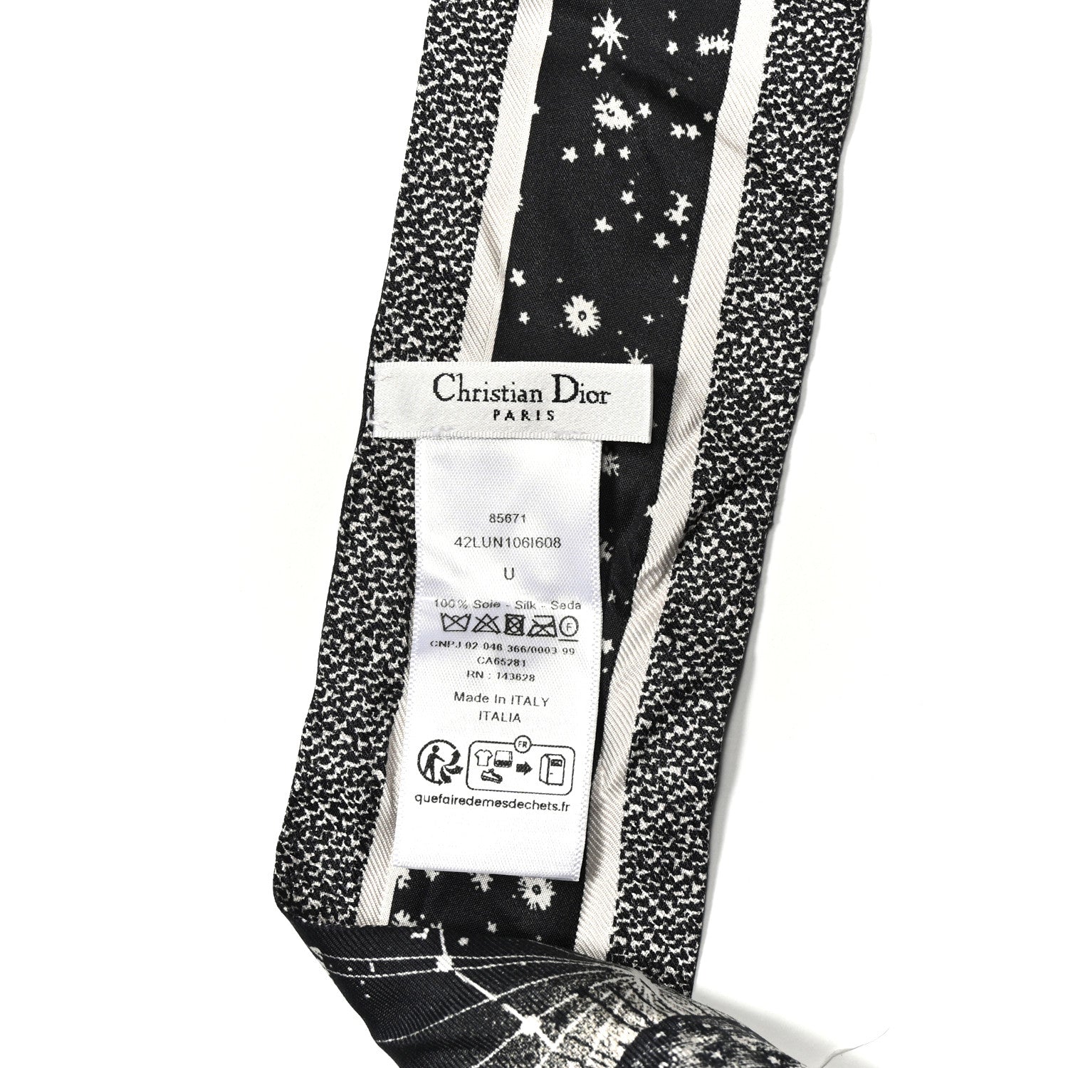 Christian Dior Silk Zodiac Aries Mitzah Scarf Black 4 of 4