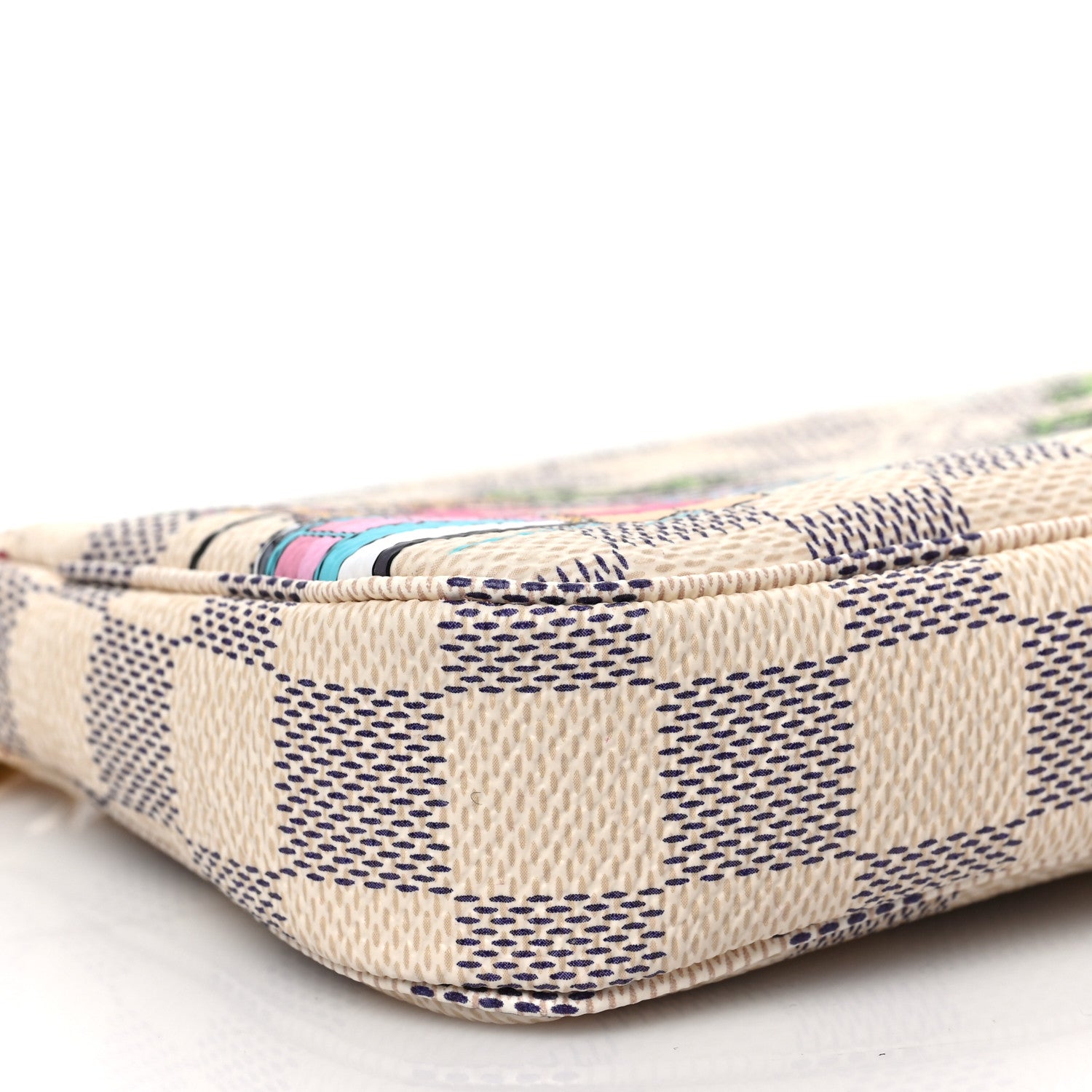 Louis Vuitton Damier Azur 2021 Christmas Animation Hollywood Mini Pochette Accessories Fuchsia 6 of 7