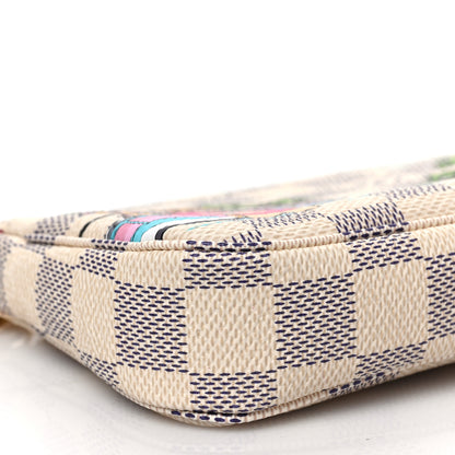 Louis Vuitton Damier Azur 2021 Christmas Animation Hollywood Mini Pochette Accessories Fuchsia 6 of 7
