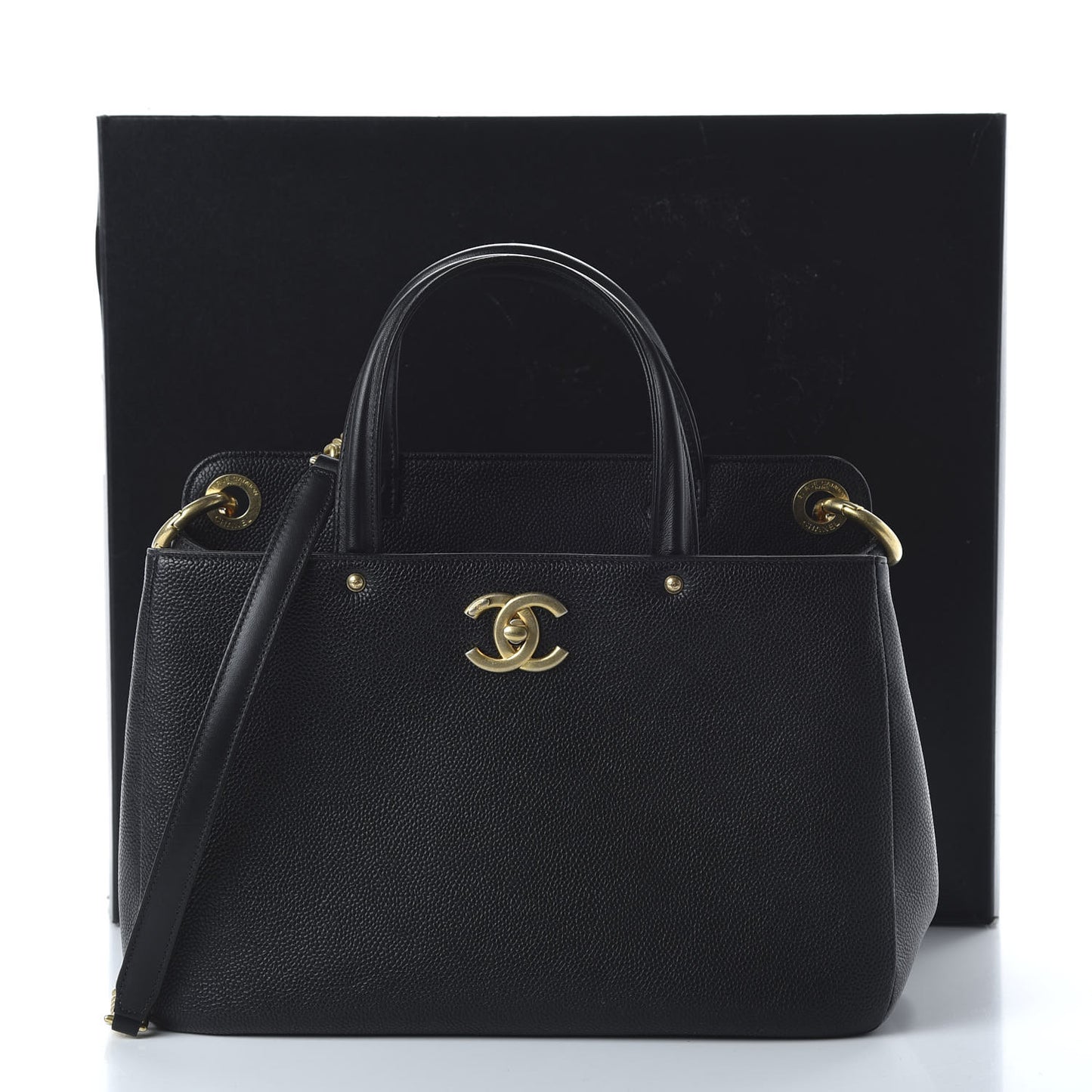 Caviar Small Shopping Tote Black