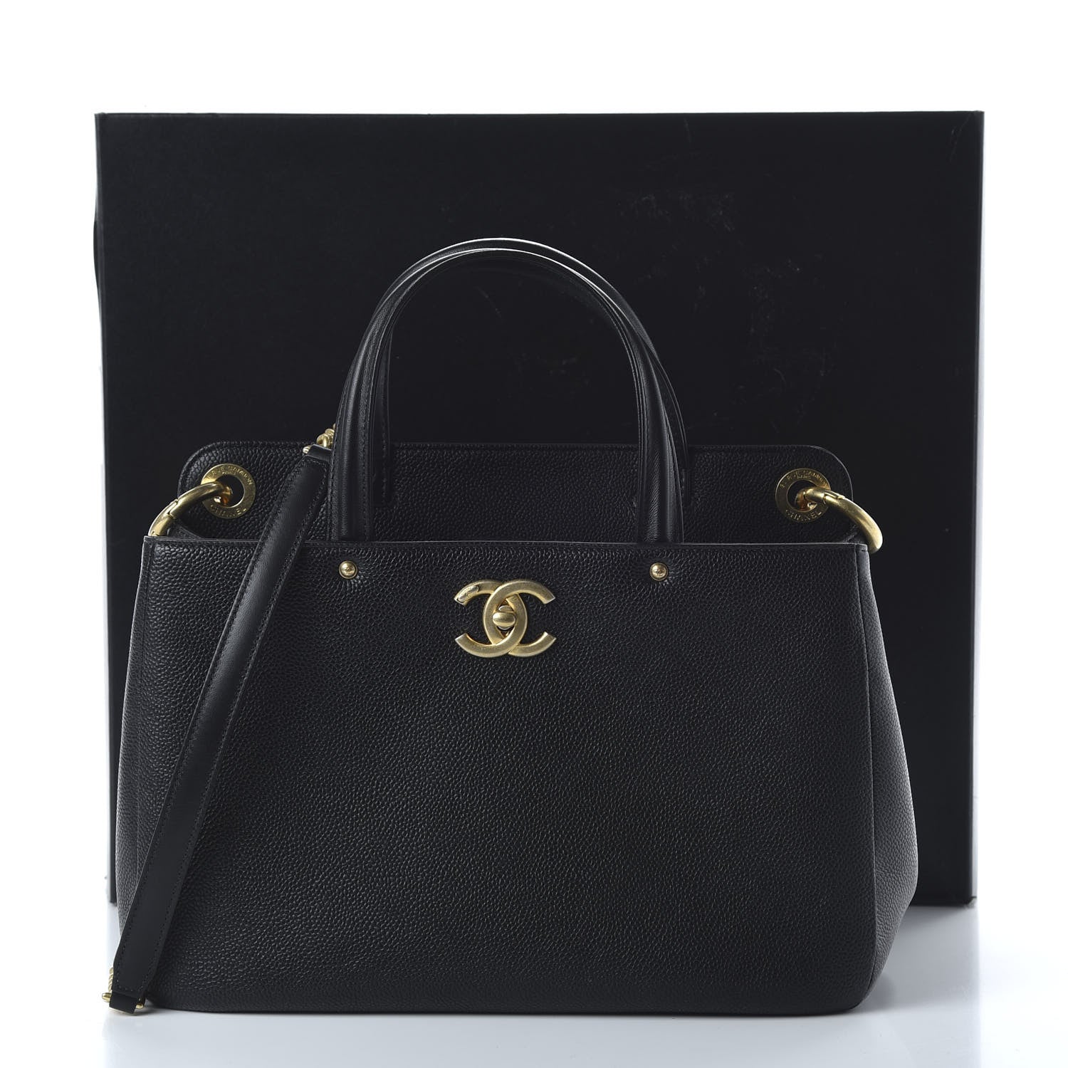 Chanel Caviar Small Shopping Tote Black 11 of 11