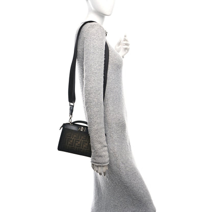 Fendi Eclissi Jacquard Vitello King FF Peekaboo I See U X Cross Satchel Tobacco Moro Black 2 of 9
