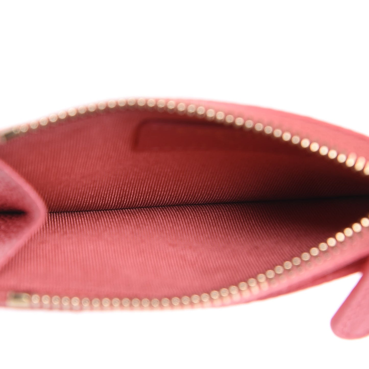 Caviar Quilted CC Zip Card Holder Pink