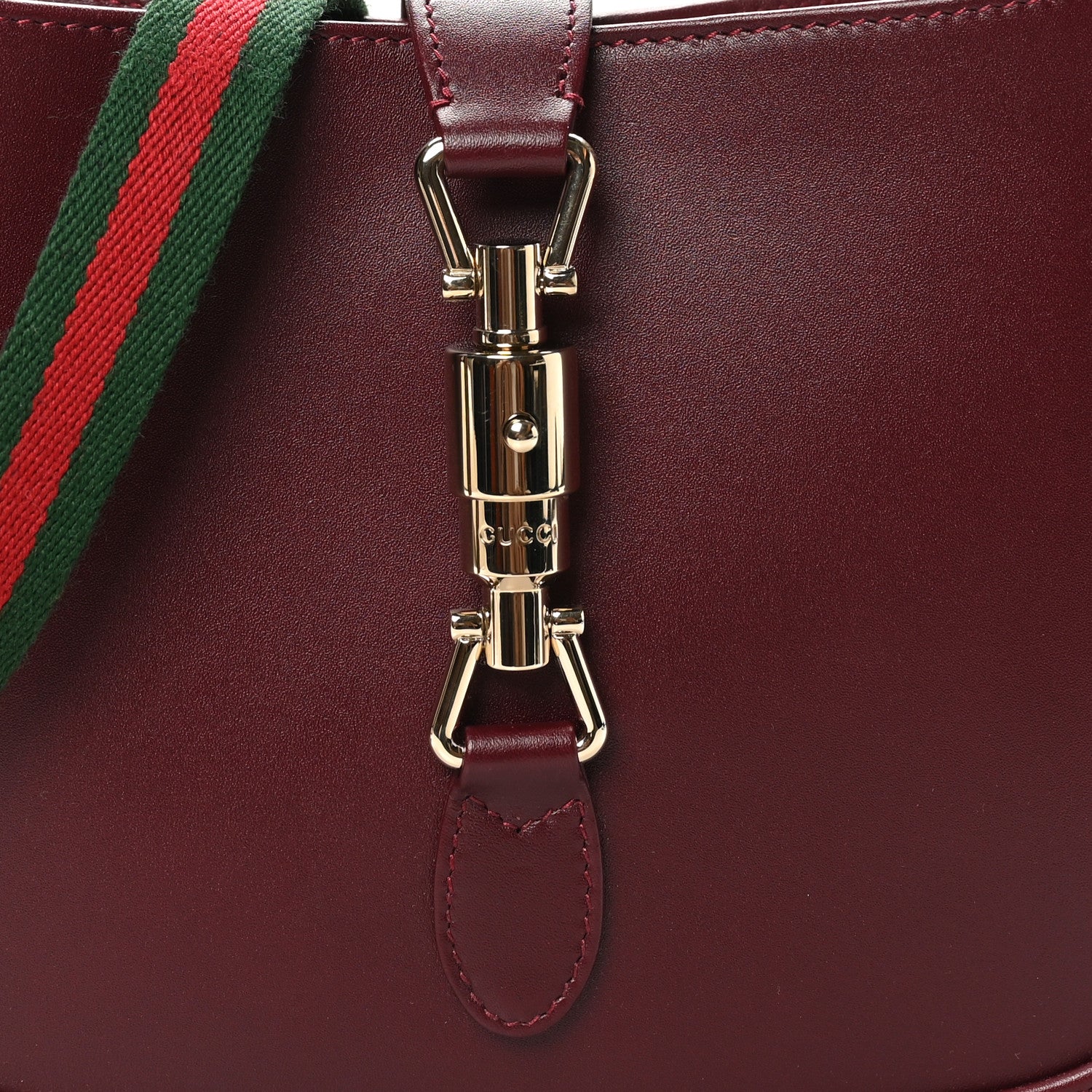 Gucci Ancora Calfskin Web Medium Jackie 1961 Hobo Rosso 9 of 11