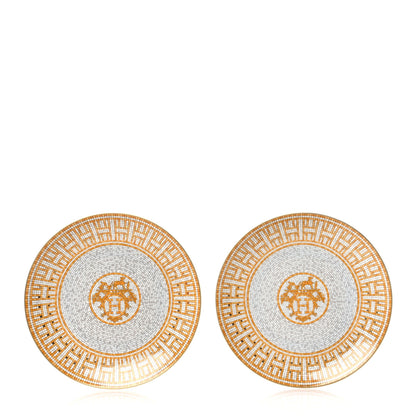 Hermes Porcelain Mosaique au 24 Dessert Plate Set of 2 1 of 6