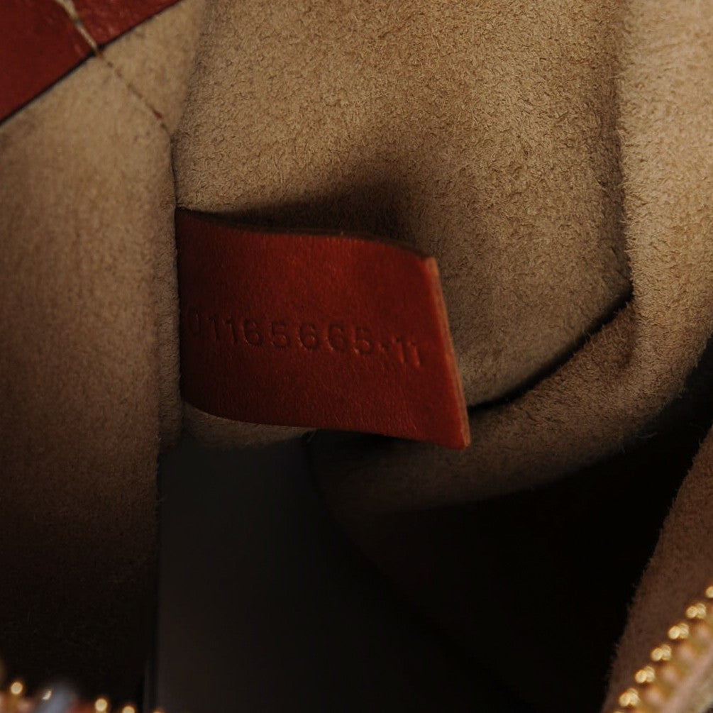 Calfskin Perforated Small Hayley Hobo Caramel
