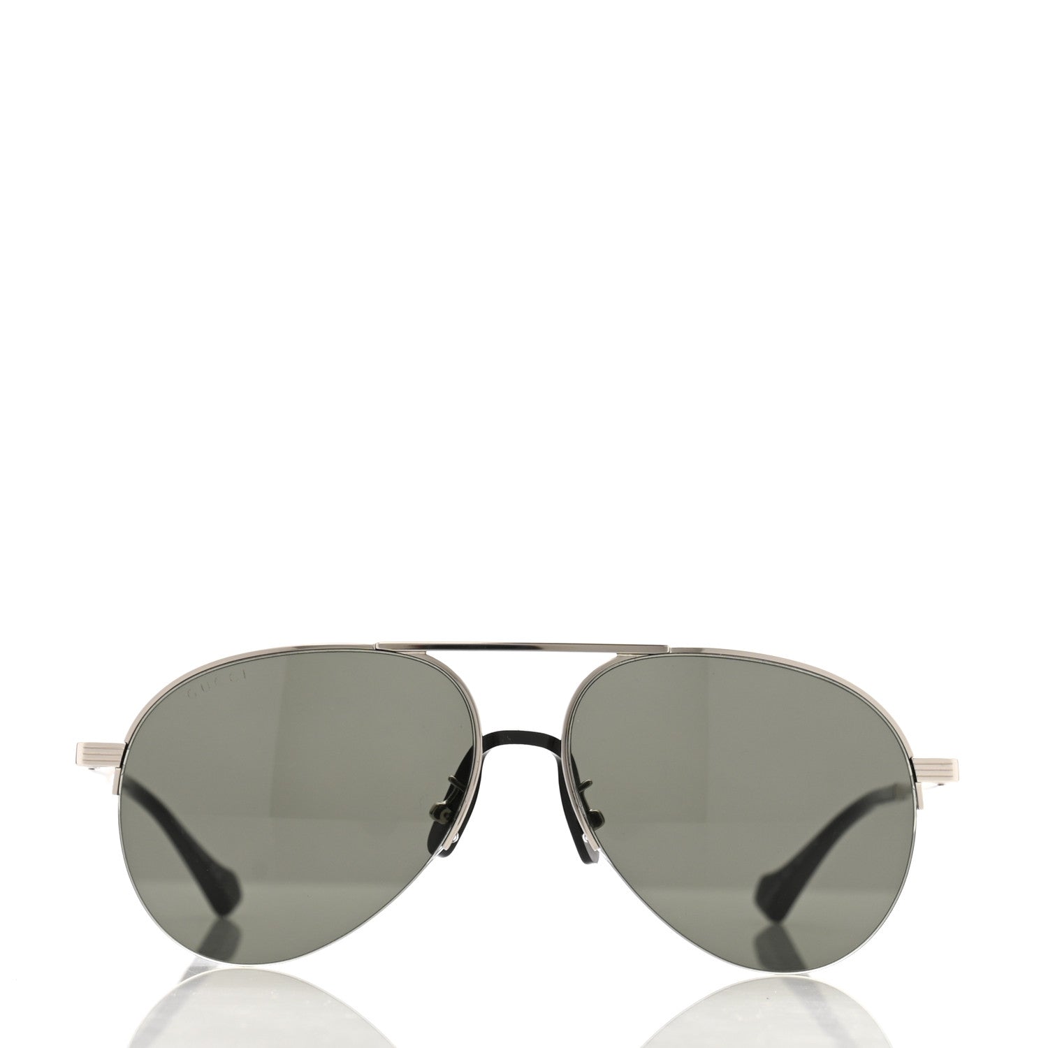 Gucci Aviator Sunglasses GG0742S Silver Black 2 of 8