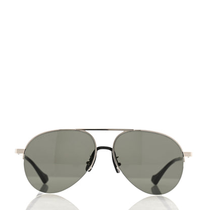 Gucci Aviator Sunglasses GG0742S Silver Black 2 of 8