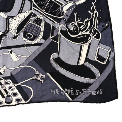 Hermes Cashmere Silk Faubourg Of Dreams Scarf 100 Anthracite Black Gris 2 of 4