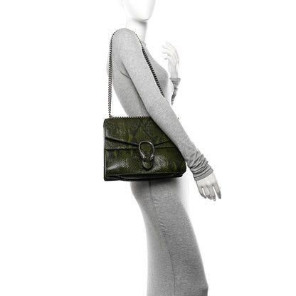 Gucci Snakeskin Medium Dionysus Shoulder Bag Green 2 of 13