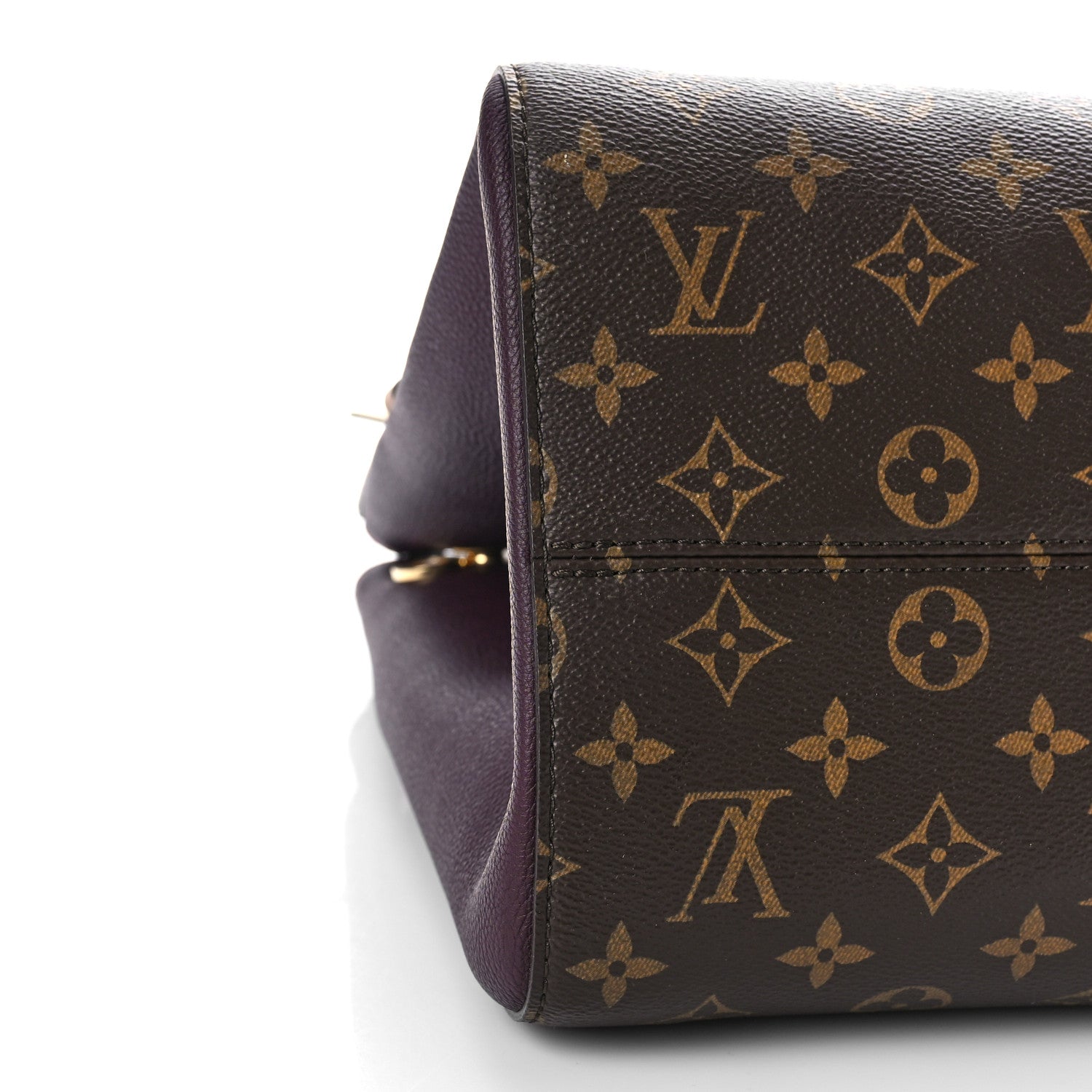 Louis Vuitton Calfskin Monogram Fold Tote MM Black Wine Cream 7 of 8