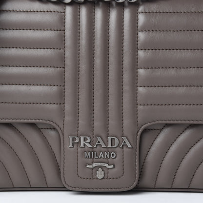 Prada Soft Calfskin Impunture Diagramme Large Chain Flap Shoulder Bag Bambu 10 of 11