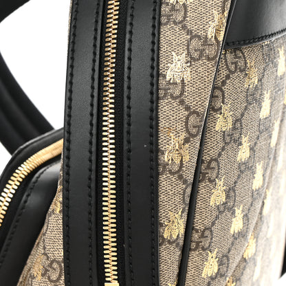 Gucci GG Supreme Monogram Bees Print Small Day Backpack Beige Oro Black 14 of 16