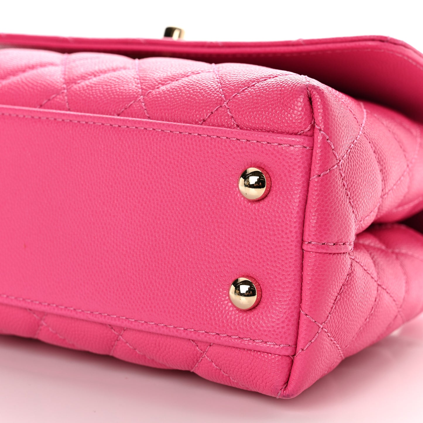Caviar Quilted Mini Coco Handle Flap Rose
