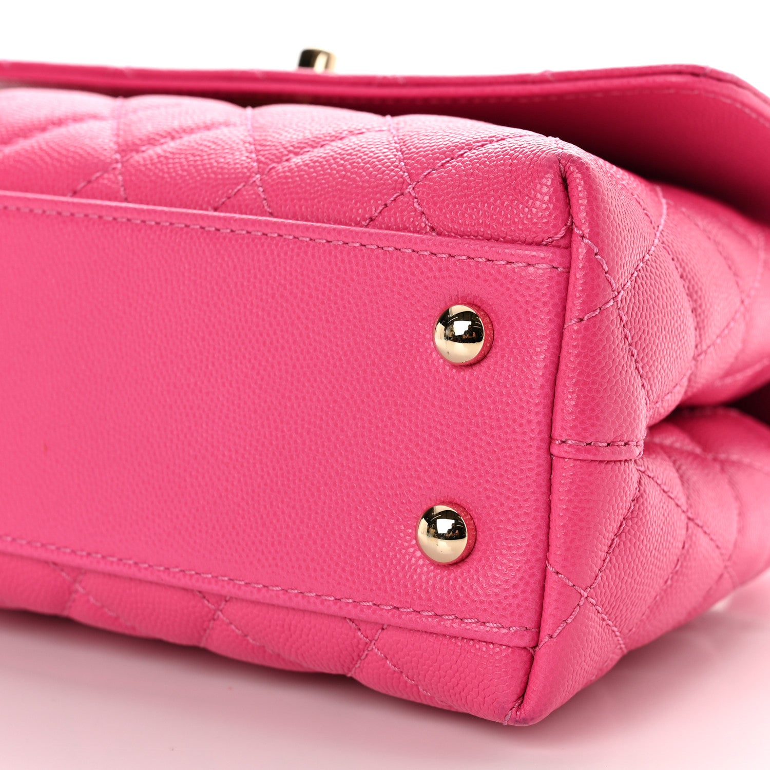 Chanel Caviar Quilted Mini Coco Handle Flap Rose 10 of 10