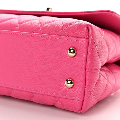 Chanel Caviar Quilted Mini Coco Handle Flap Rose 10 of 10