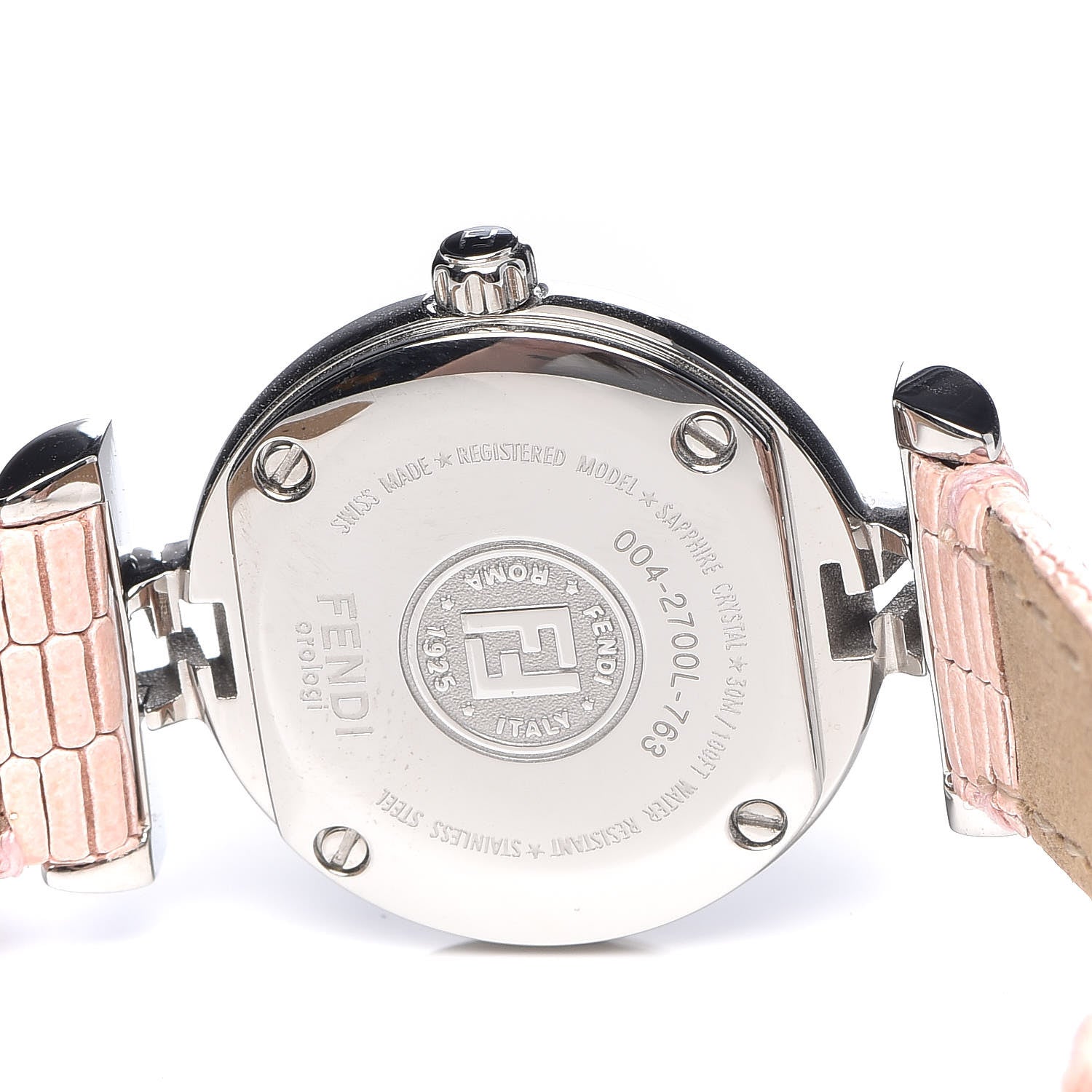 Fendi Stainless Steel Calfskin Diamond Pink Mother of Pearl 23mm Moda Quartz Watch 7 of 8