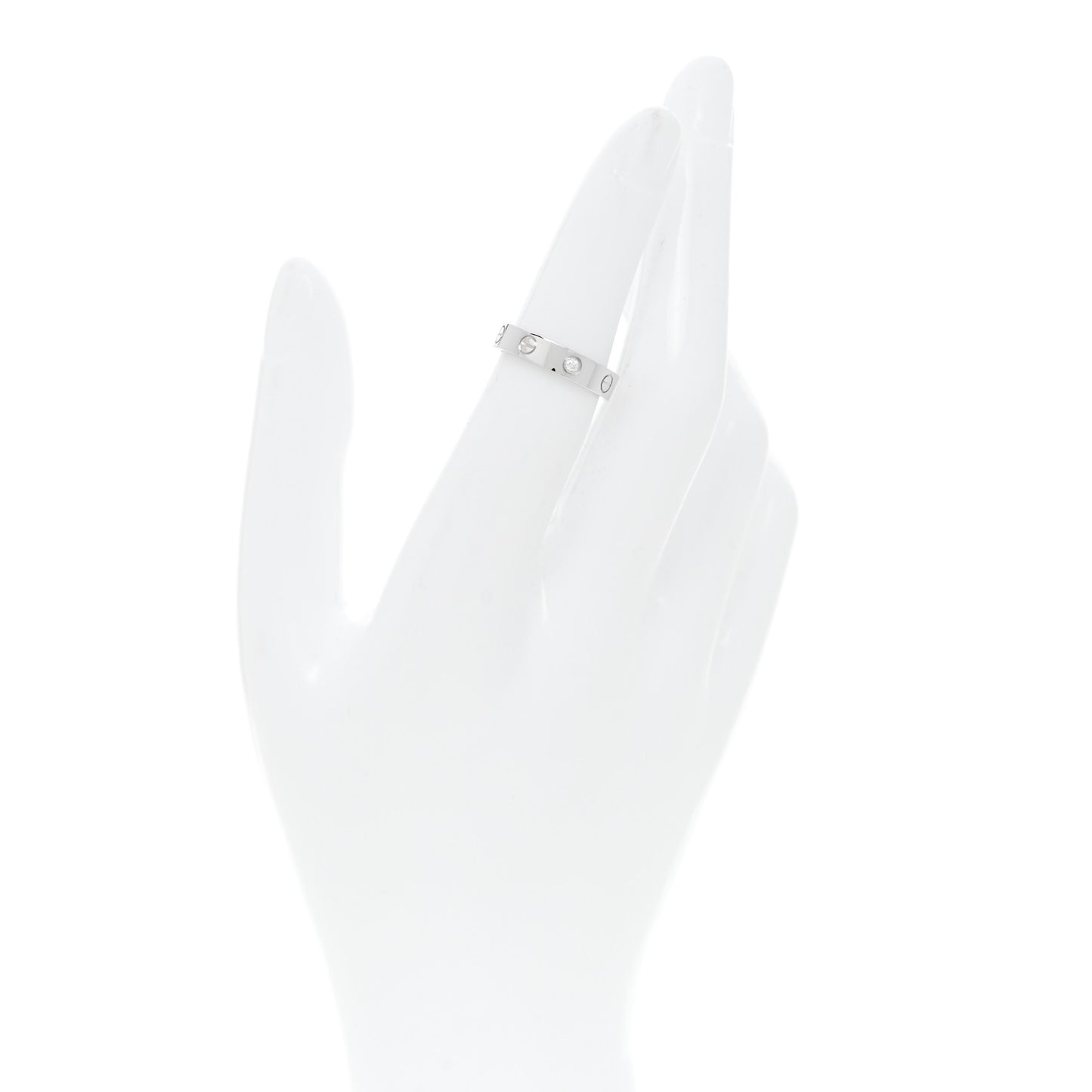 18K White Gold Diamond 4mm LOVE Wedding Band Ring 49 5