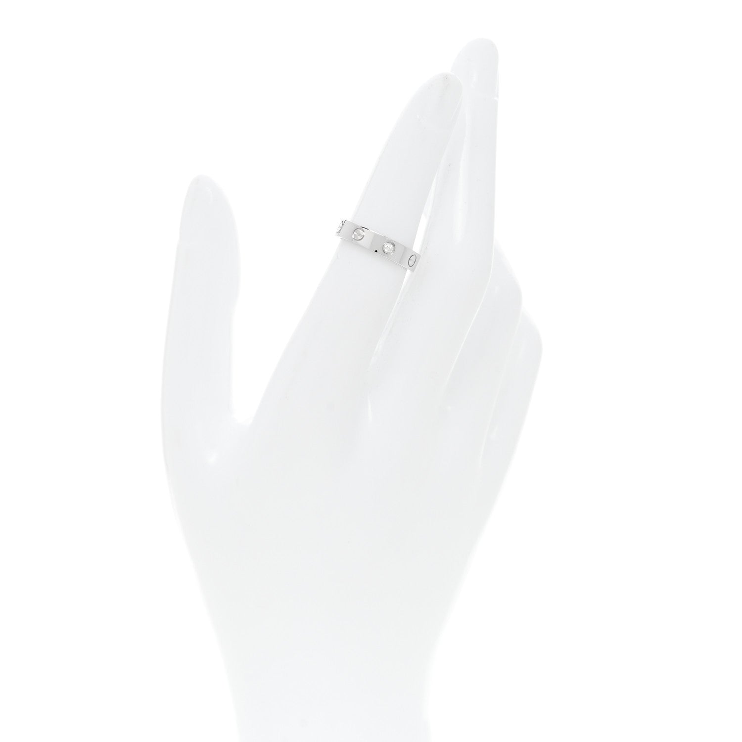 Cartier 18K White Gold Diamond 4mm LOVE Wedding Band Ring 49 5 2 of 5