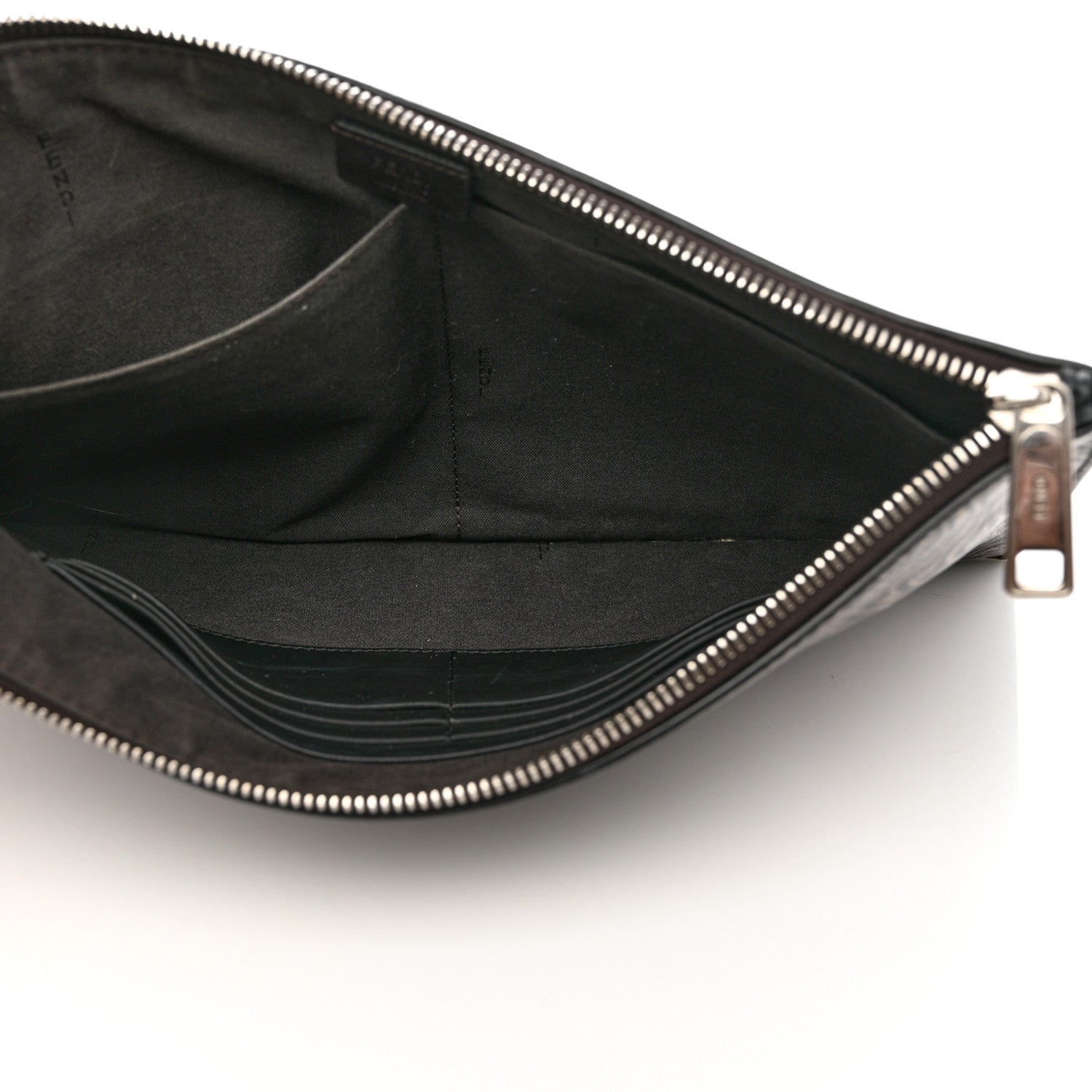 Fendi X SARAH COLEMAN Vitello Grace Light Micro FF Vertigo Embossed Flat Clutch Maya Black 6 of 8