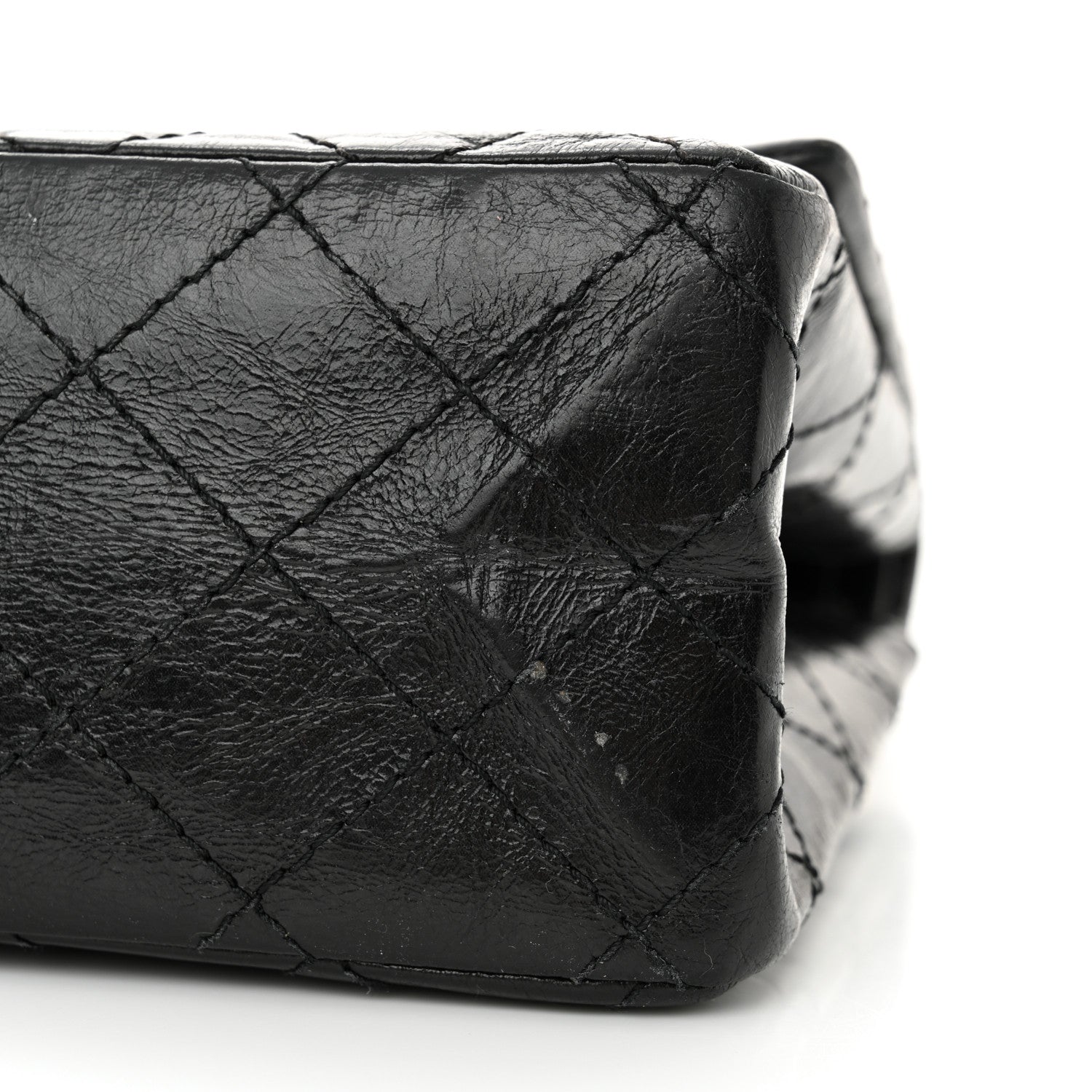Chanel Glazed Aged Calfskin Quilted 2.55 Reissue 226 Flap So Black 10 of 11