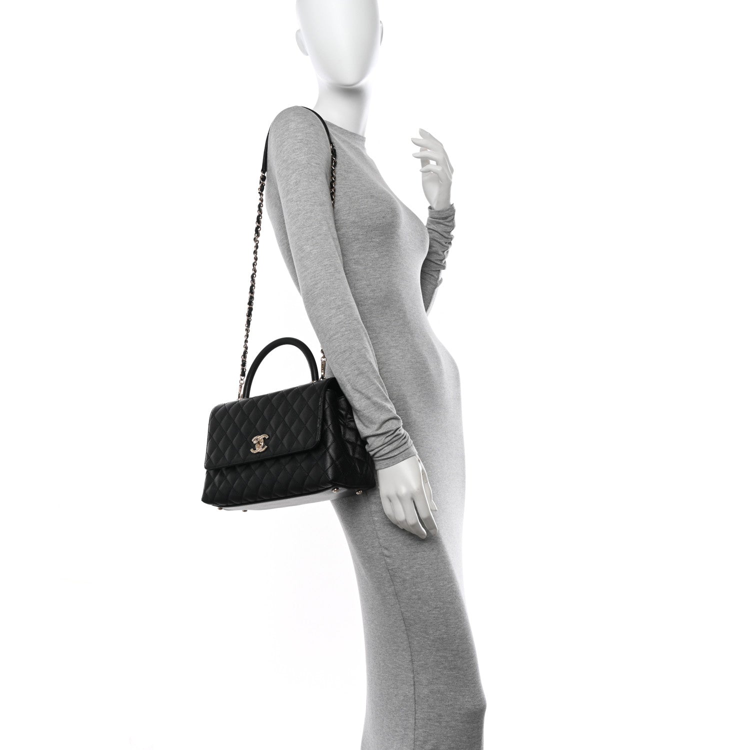 Chanel Caviar Quilted Small Coco Handle Flap Black 2 of 11