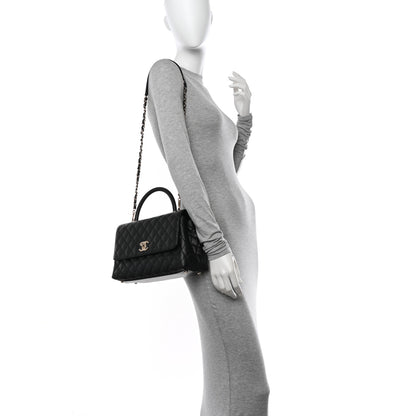 Chanel Caviar Quilted Small Coco Handle Flap Black 2 of 11