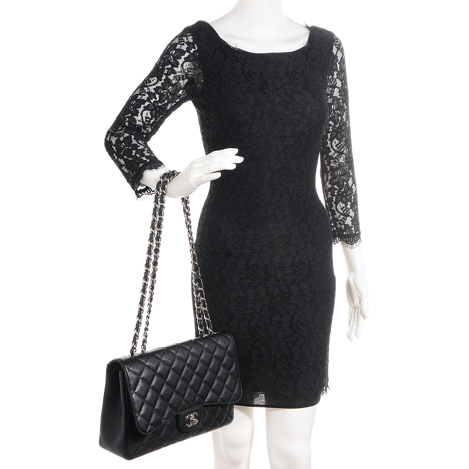 Chanel Caviar Jumbo Single Flap Black 2 of 8