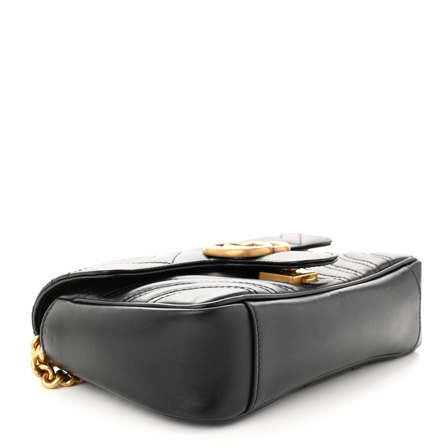 Gucci Calfskin Matelasse Mini GG Marmont Shoulder Bag Black 4 of 10