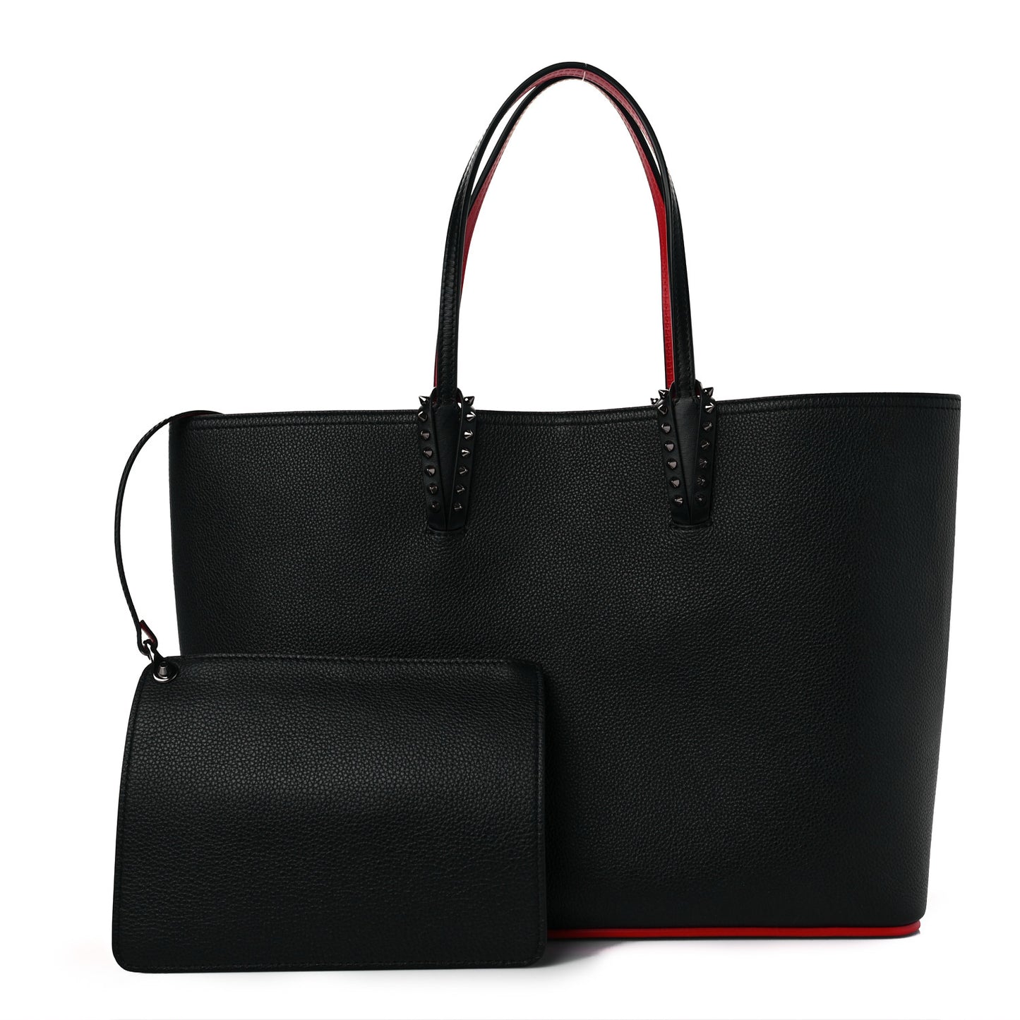 Calfskin Spikes East West Cabata Tote Black