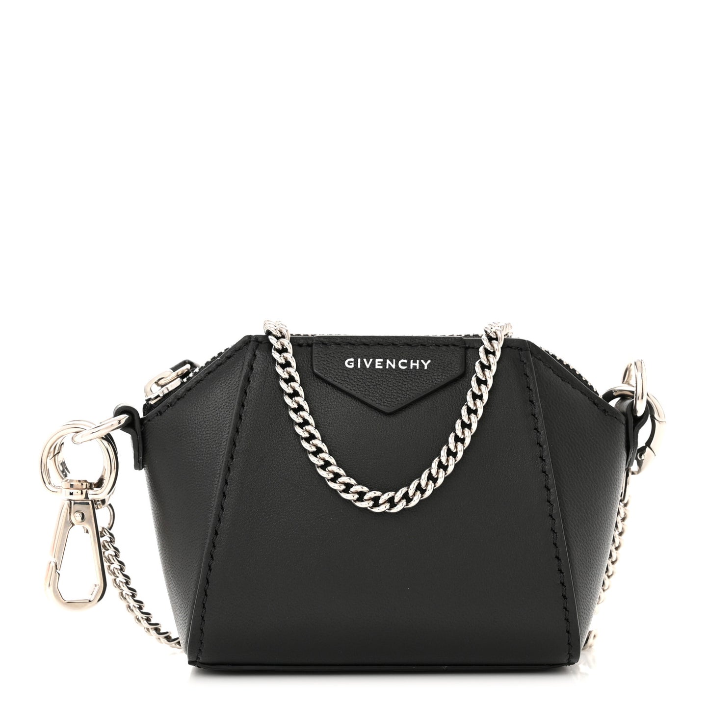 Lambskin Baby Antigona with Chain Black