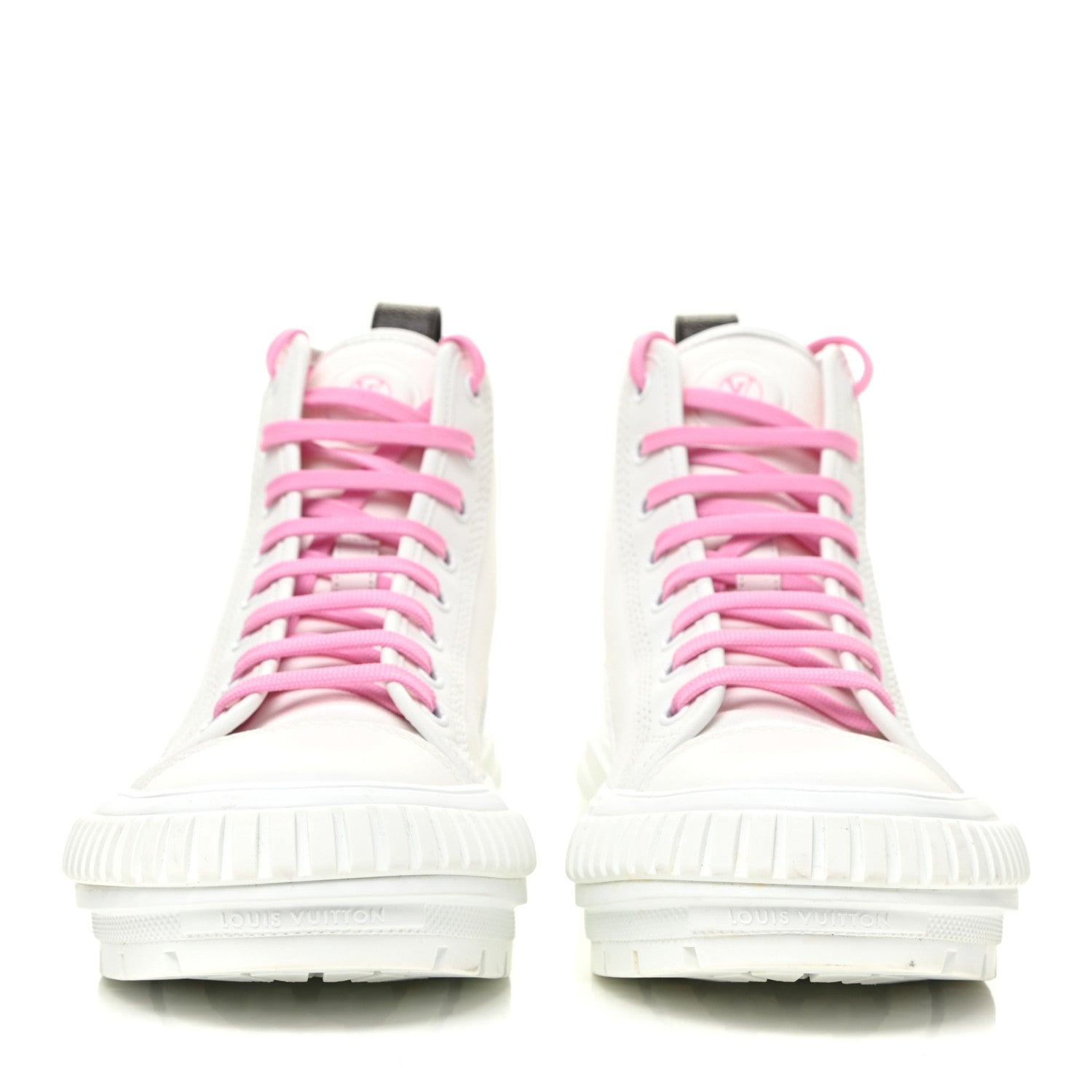 Louis Vuitton Canvas Monogram LV Squad Sneaker Boots 38 White Pink 2 of 13