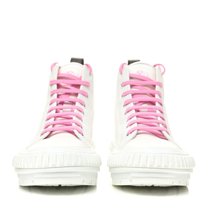 Louis Vuitton Canvas Monogram LV Squad Sneaker Boots 38 White Pink 2 of 13