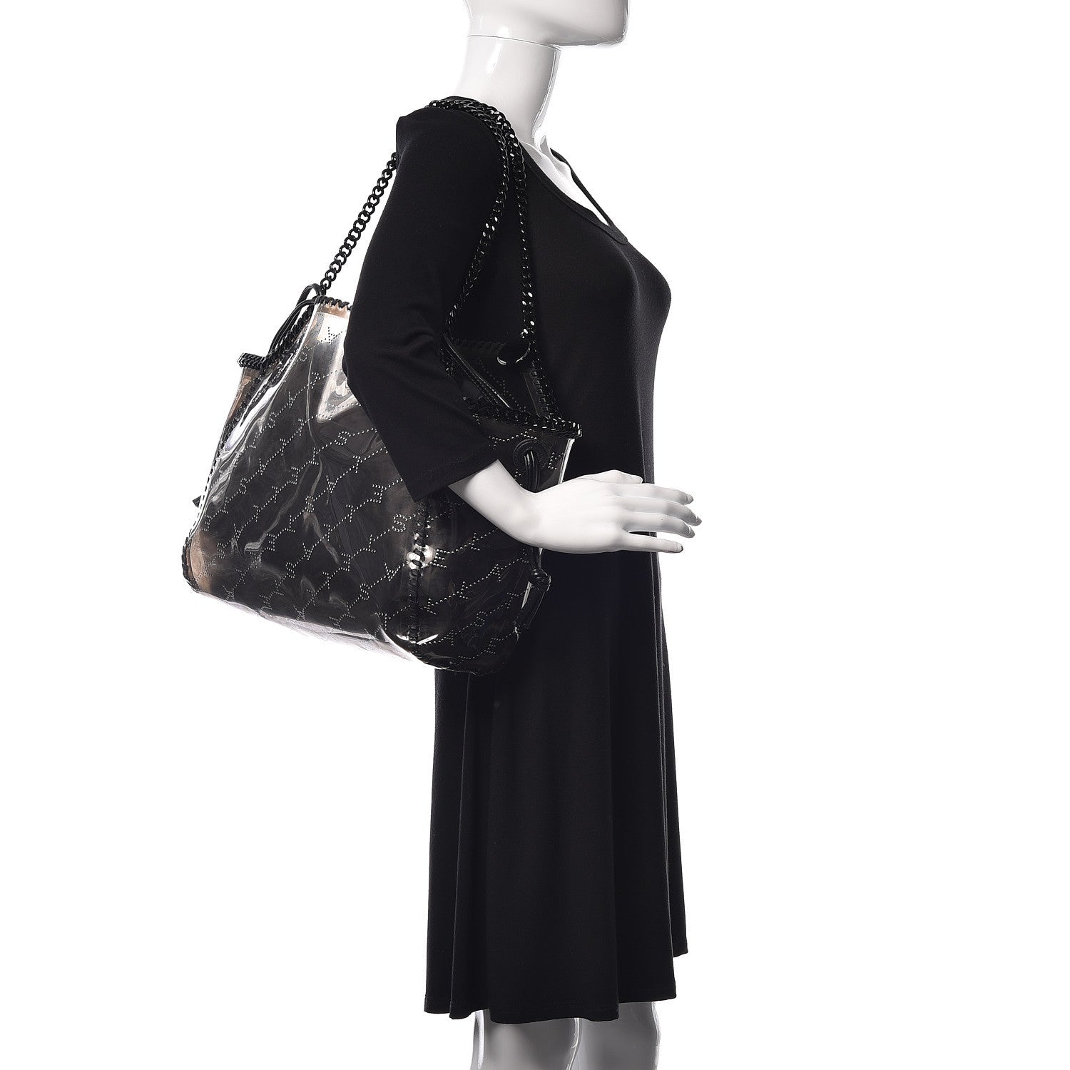 Stella McCartney PVC Monogram Falabella Reversible Tote Black 2 of 12