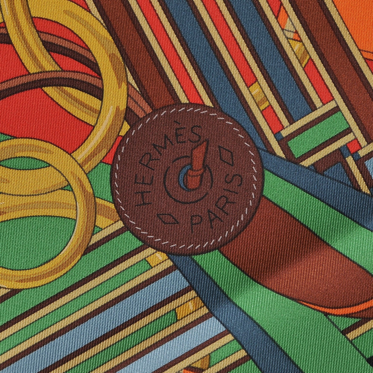 Hermes Silk Brides Et Gris Gris Scarf 90 Rose Vif Cobalt Vert 6 of 7