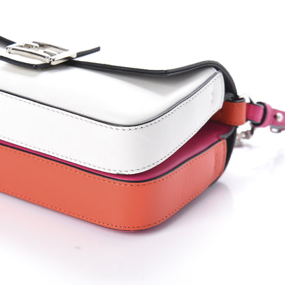Fendi Vitello Dolce Nappa Flowerland Tri-Color Micro Double Baguette Fuxia White Ice Papavero 9 of 9