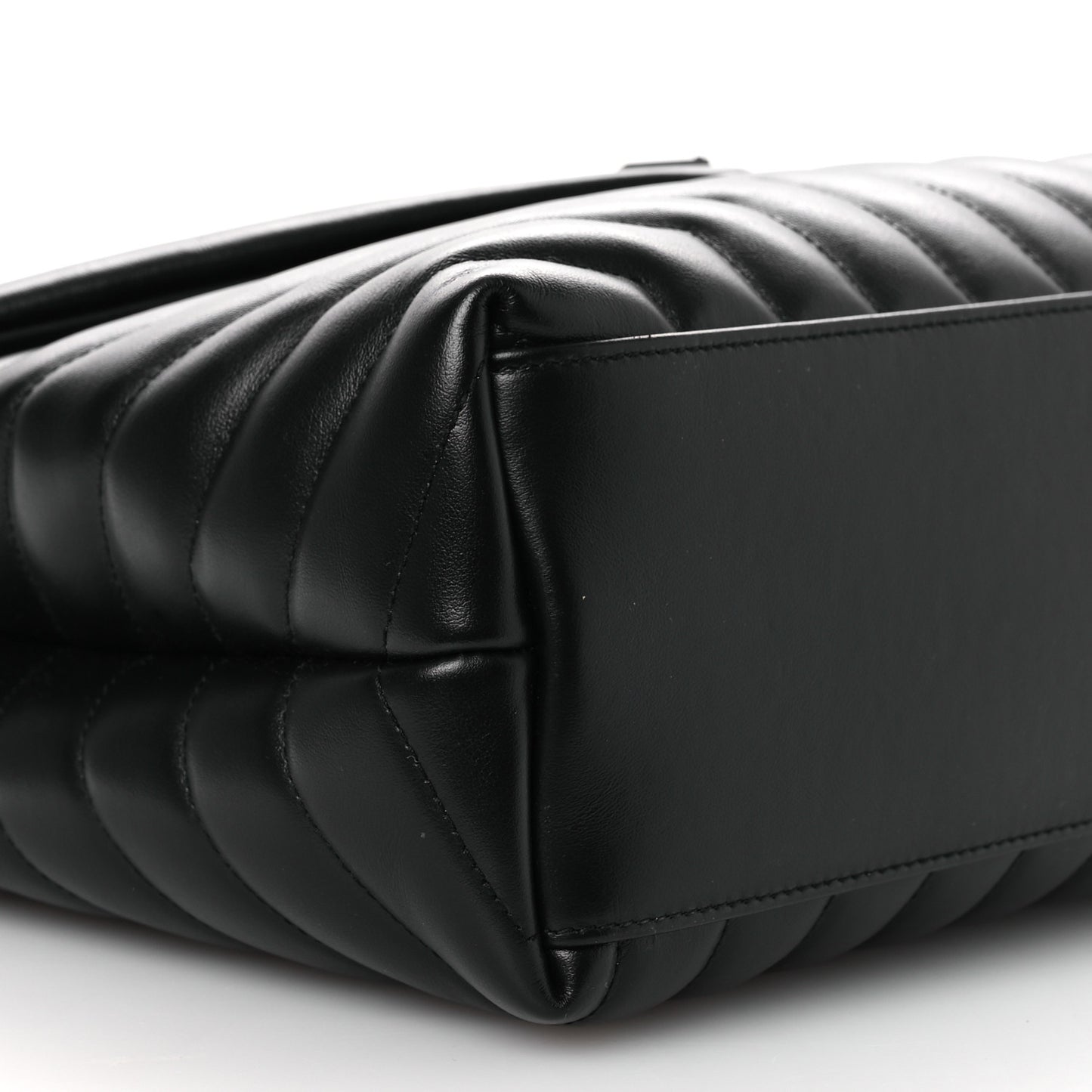 Calfskin Y Quilted Monogram Monochrome Medium Loulou Chain Satchel Black