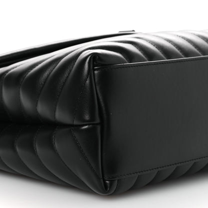 Saint Laurent Calfskin Y Quilted Monogram Monochrome Medium Loulou Chain Satchel Black 9 of 12