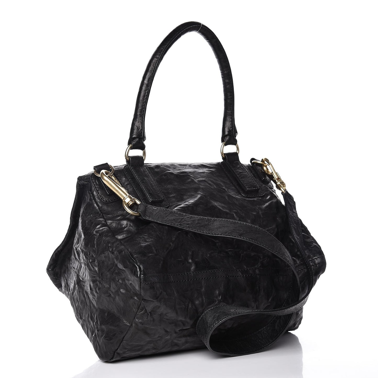 Tumbled Sheepskin Medium Pandora Bag Black