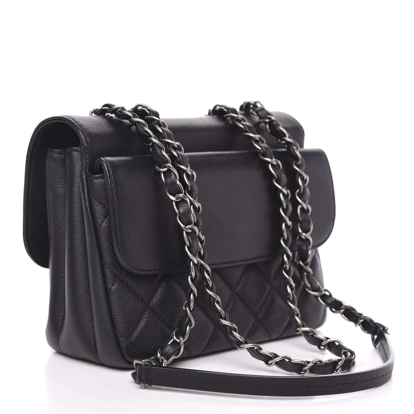 Caviar Quilted Mini All About Flap Bag Black