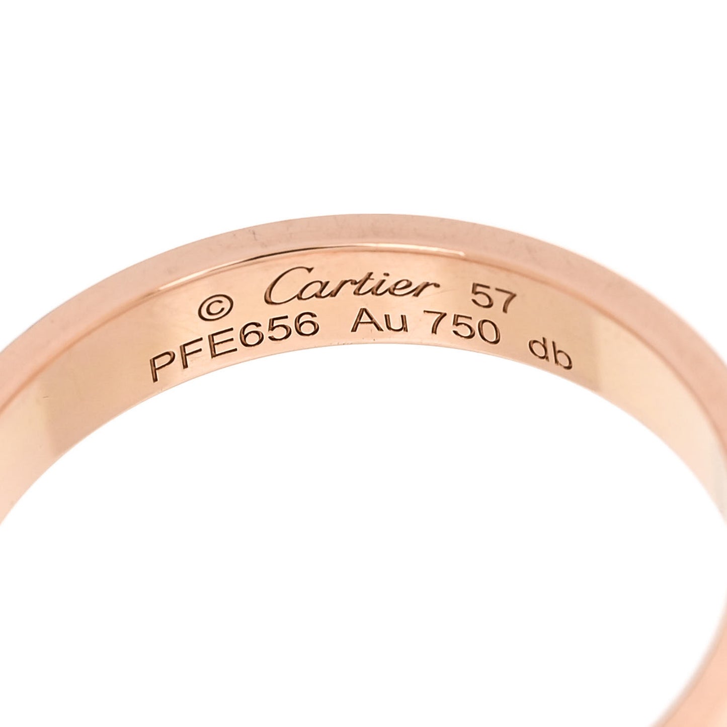 18K Pink Gold 3.5mm LOVE Wedding Band Ring 57 8