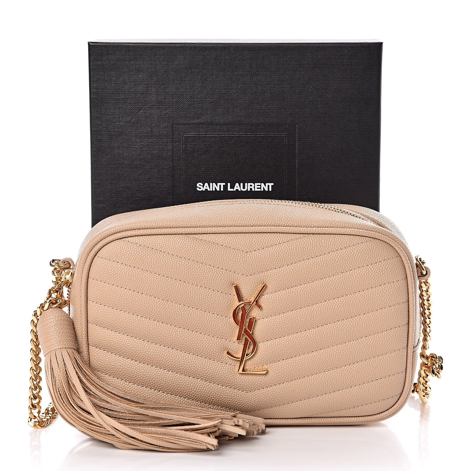 Saint Laurent Grain De Poudre Matelasse Monogram Mini Lou Camera Bag New Powder 11 of 11