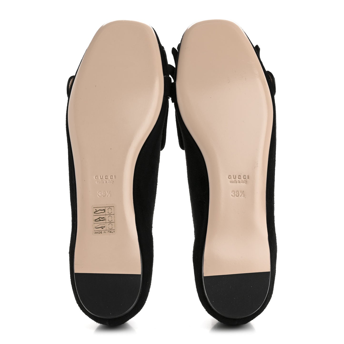 Kid Scamosciato GG Marmont Fringe Flats 38.5 Black