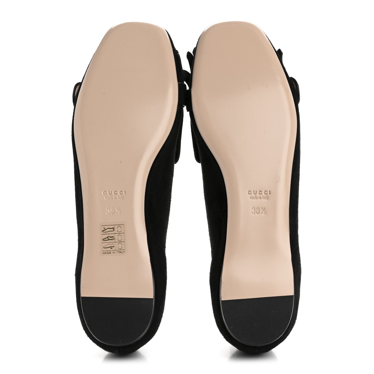 Gucci Kid Scamosciato GG Marmont Fringe Flats 38.5 Black 6 of 12